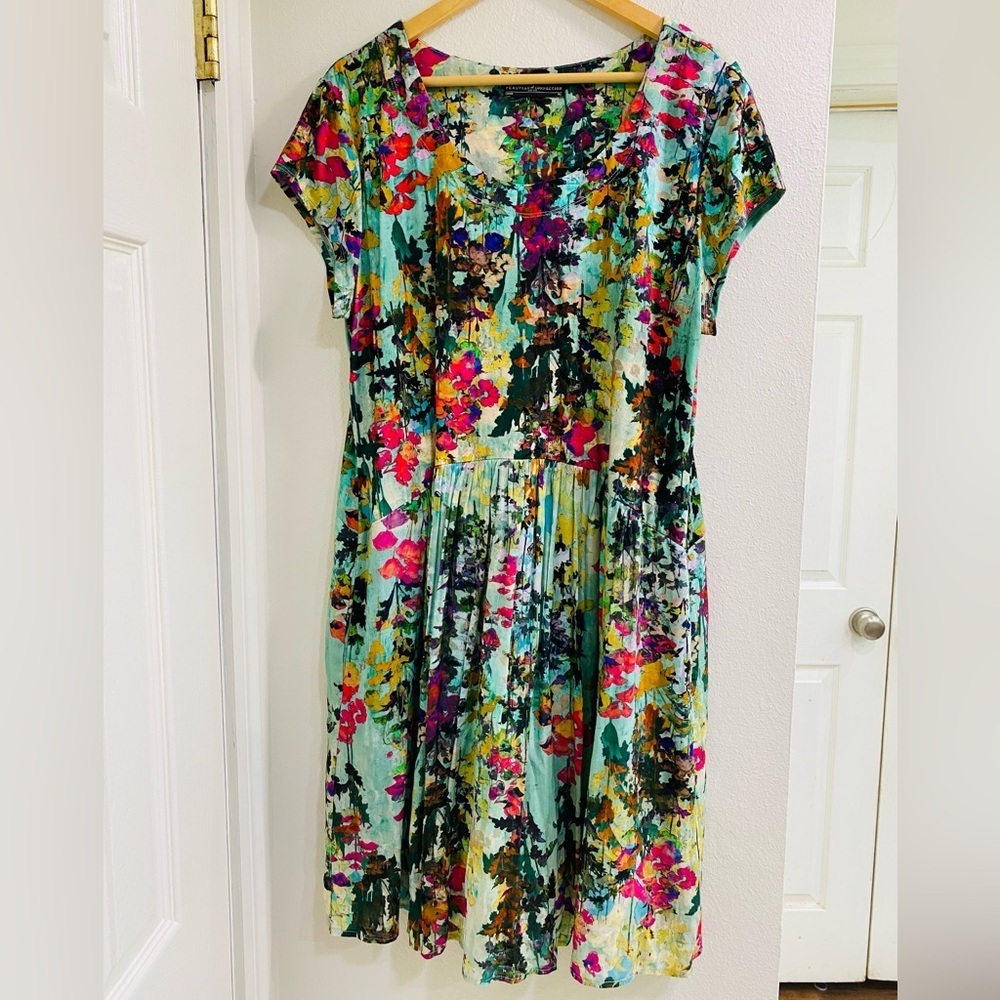 Peruvian Connection Floral Multicolor Midi Dress Size XL - Picture 5 of 10